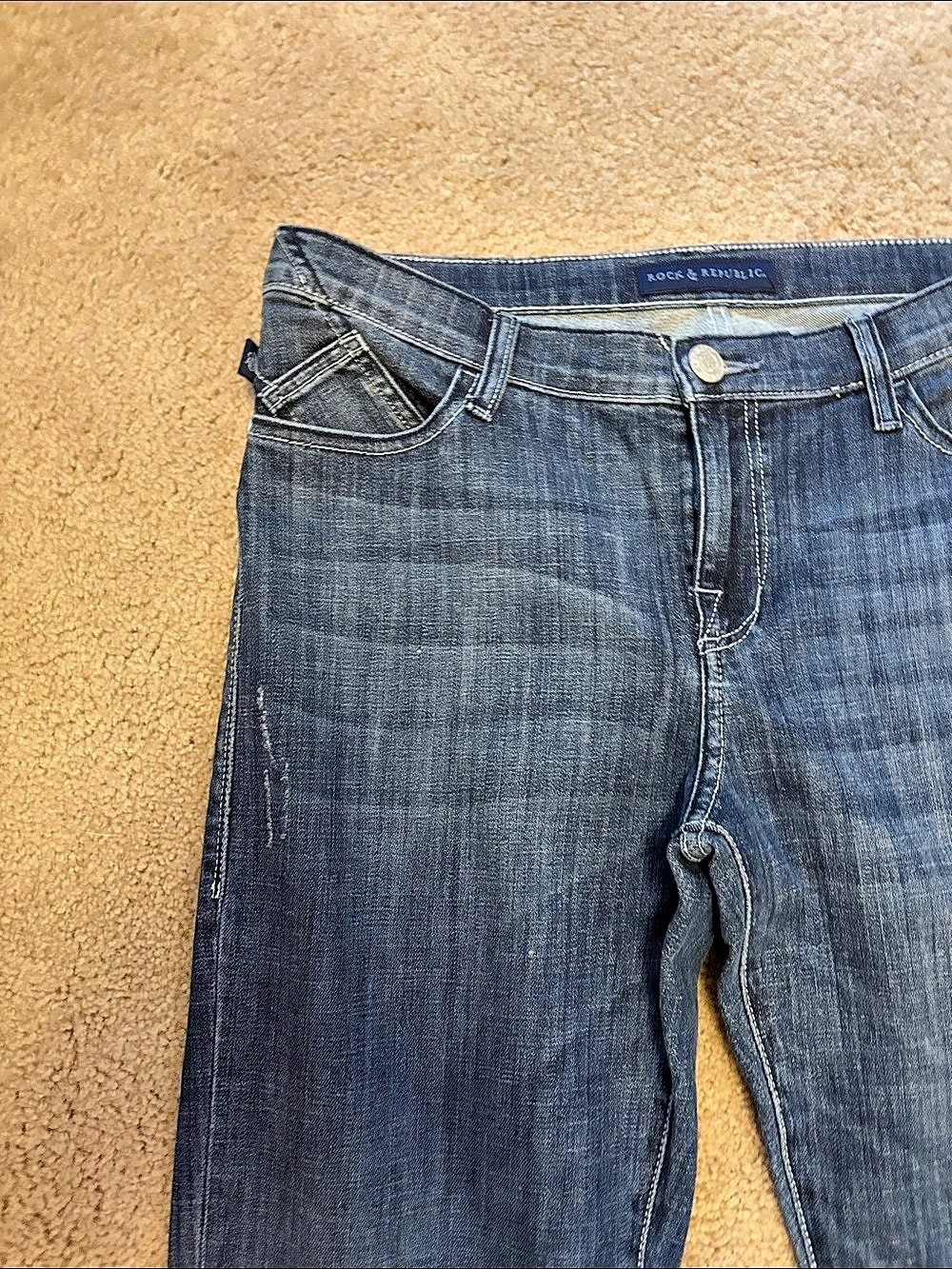 Rock & Republic Kasandra Flare Jeans in Blue - Picture 3 of 13